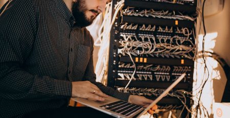 man with laptop