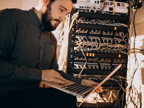 man with laptop