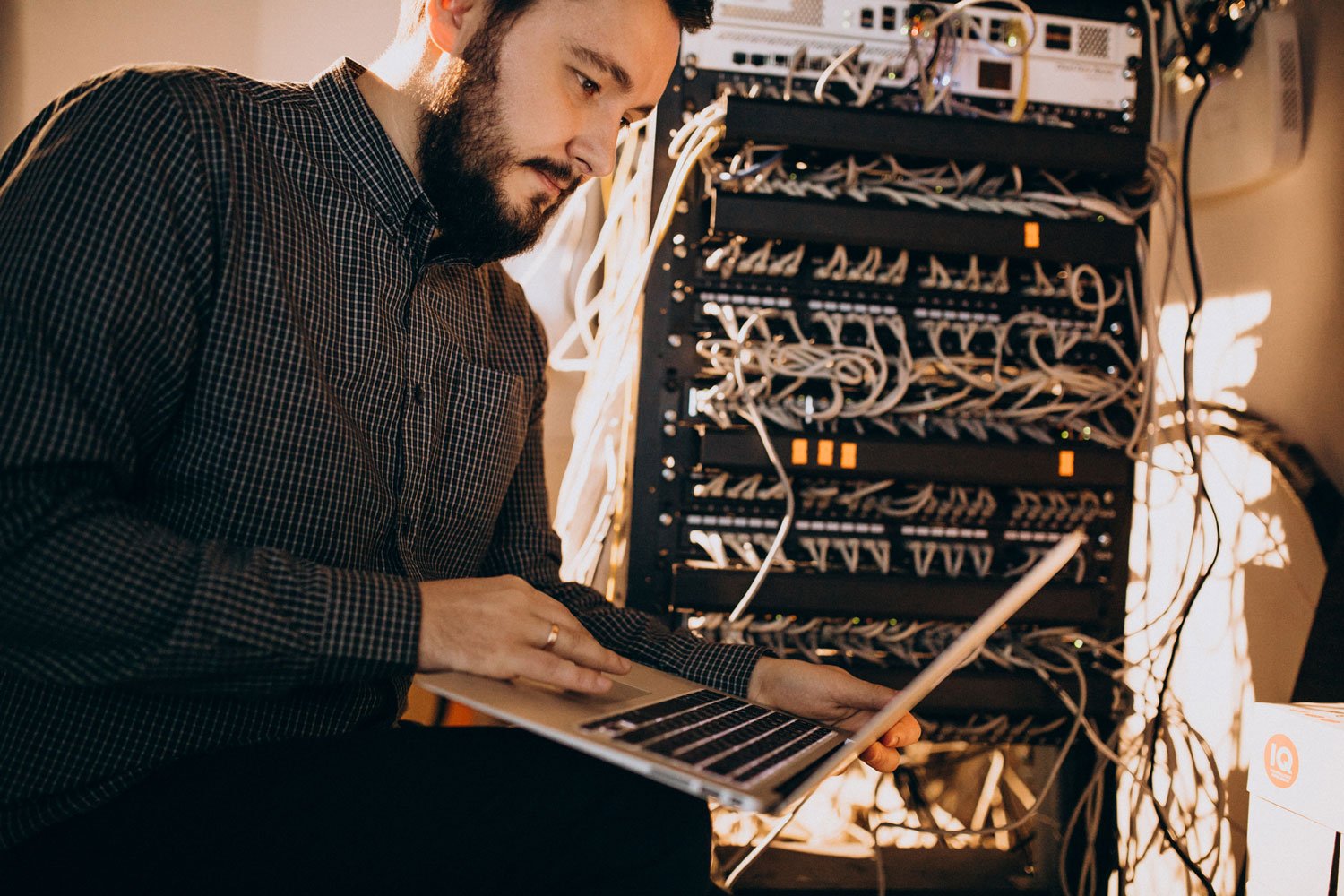 man with laptop